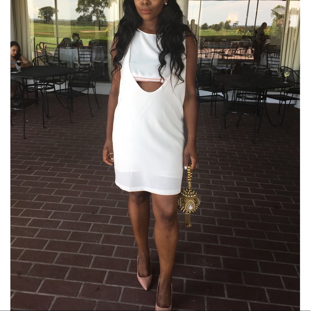 Zara Sleeveless Cut Out White Dress